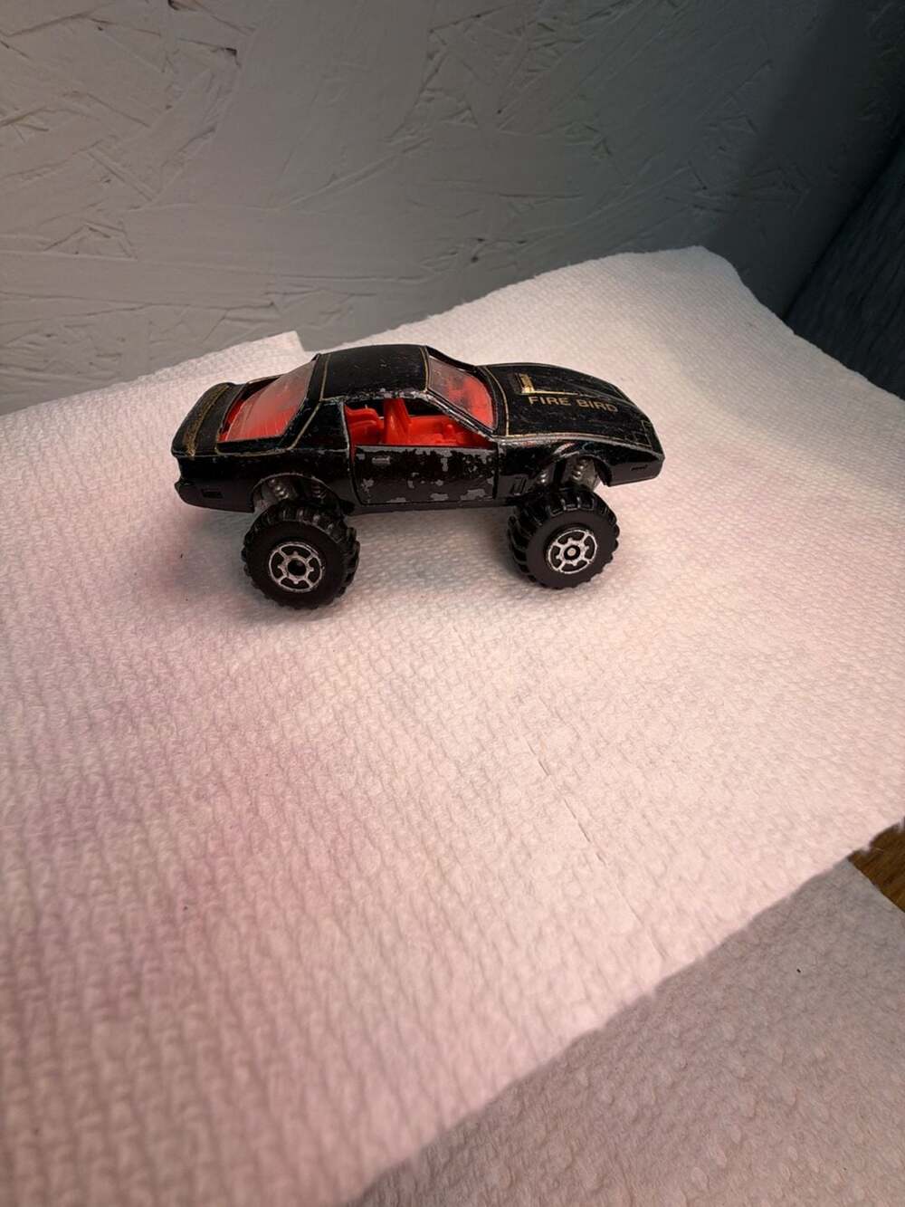 Vintage 1984 Road Champs Firebird 4x4 Black and Gold Diecast Toy Car